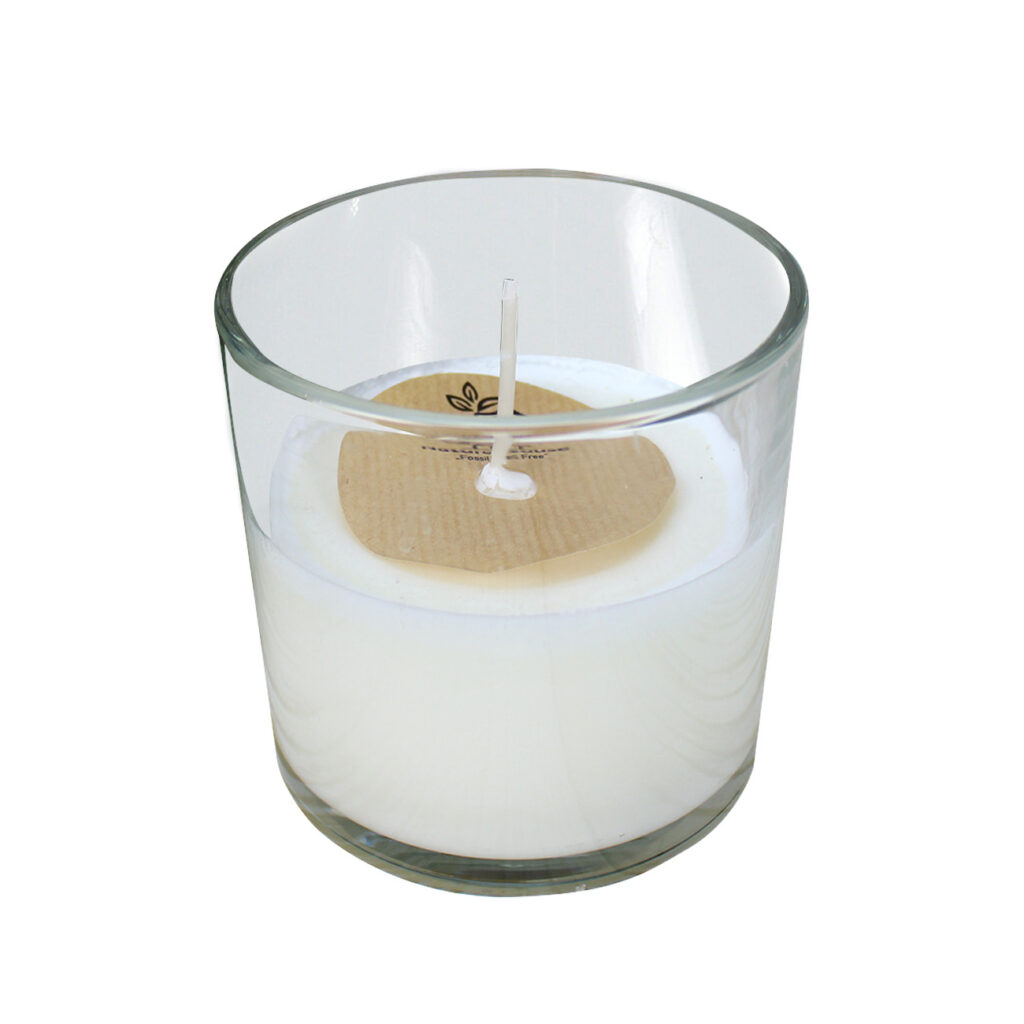 Kerze im Glas, Stimmungskerze aus 100% pflanzenbasiertem Wachs, weiss, Ø 10 x 10 cm