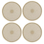 4er-Set runde Tischsets aus Jute, im Boho-Stil, braun, beige, 38 x 38 cm 4er-Set runde Tischsets aus Jute, im Boho-Stil, braun, beige, 38 x 38 cm