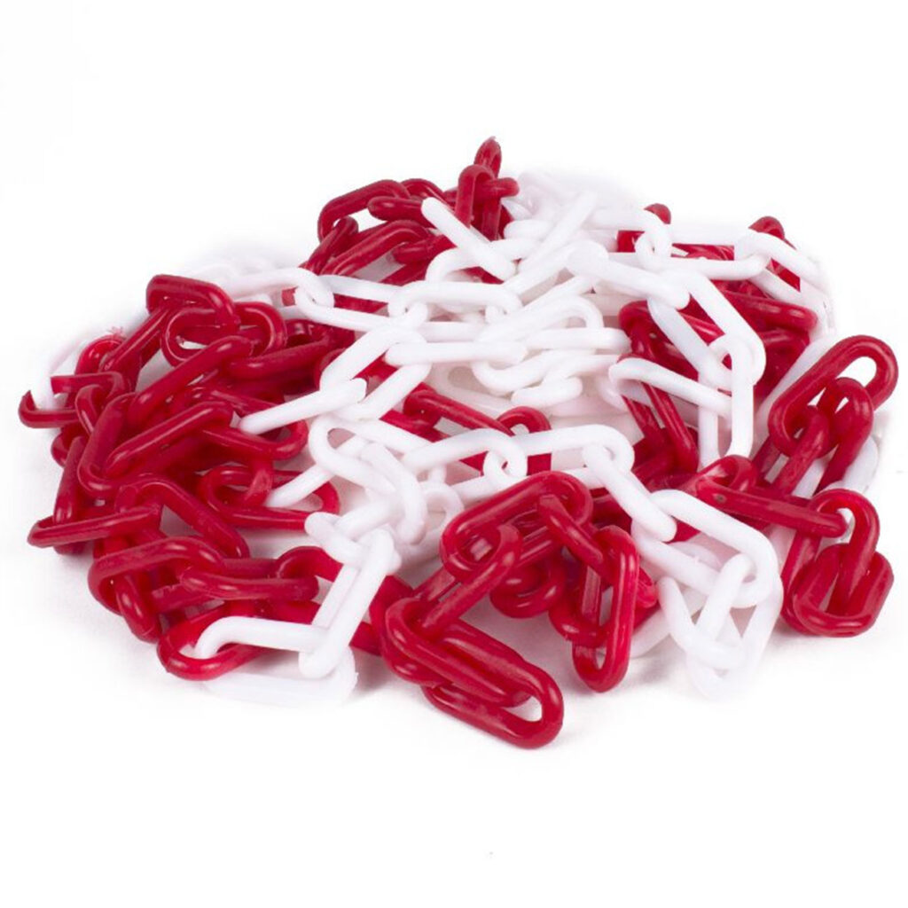 Absperrkette rot-weiss, Kunststoffkette, 5 m Absperrkette rot-weiss, Kunststoffkette, 5 m
