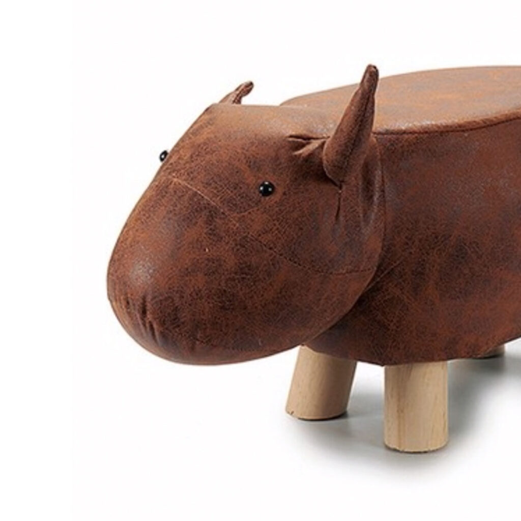 Hocker in Tierform Stier, Leder-Optik, braun, 24 x 28 x 50cm