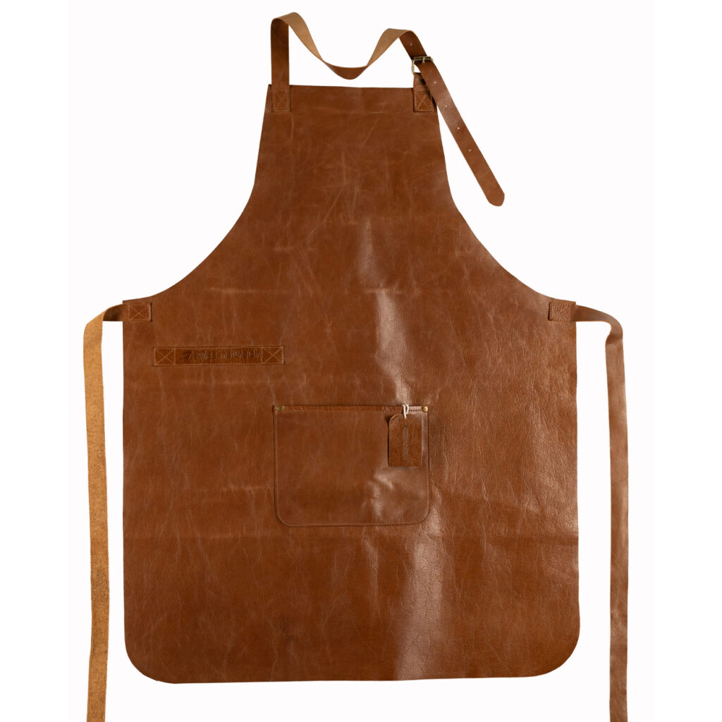 Hochwertige Schürze aus echtem Leder, Büffelleder, Grillschürze, 70 x 90 cm