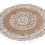 Rundes Tischset aus Jute, mit Quasten, Boho Platzset, Ø 38 cm