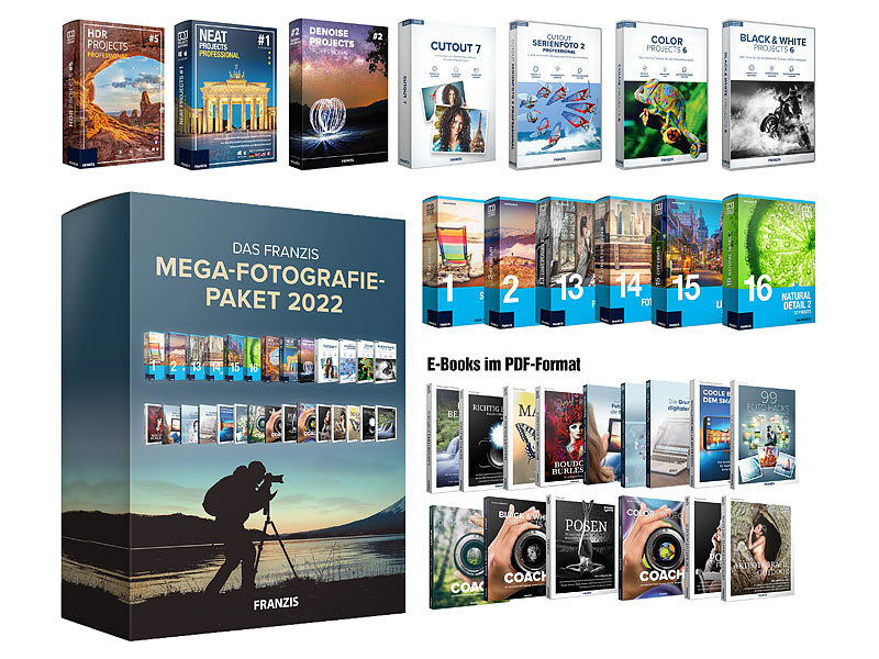 Das FRANZIS Mega-Fotografie-Paket 2022 Das FRANZIS Mega-Fotografie-Paket 2022