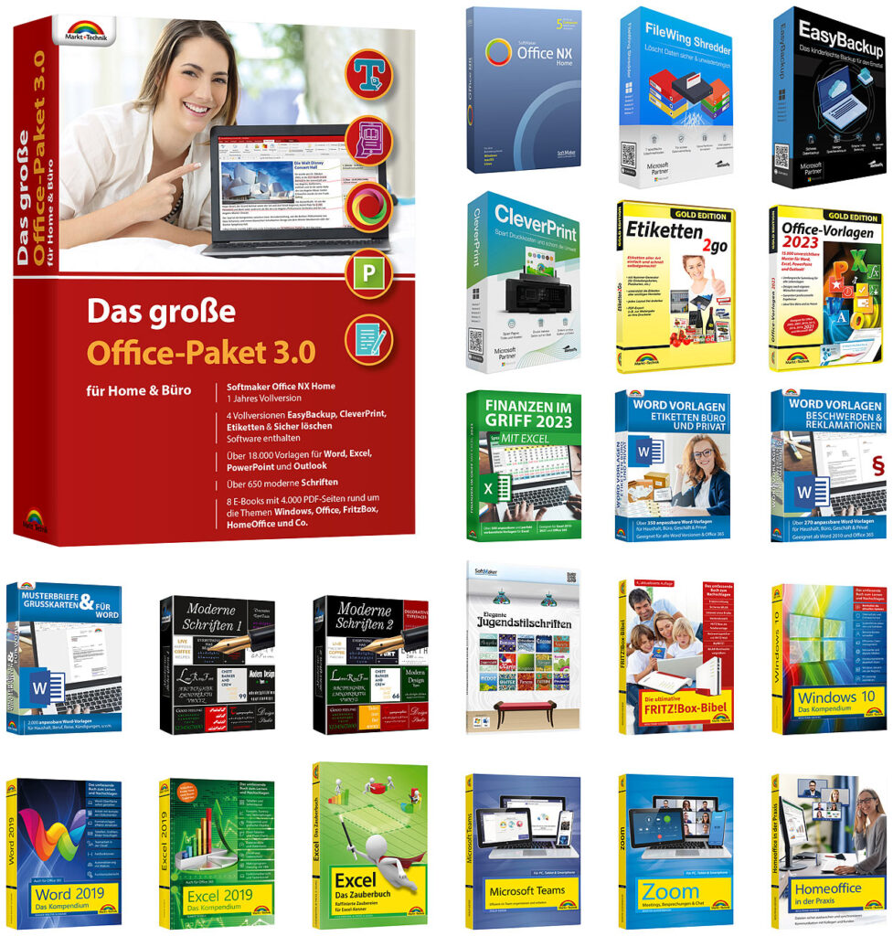 Das grosse Office-Paket 3.0 mit über 18.000 Vorlagen & 8 E-Books