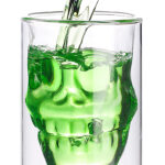 Doppelwandiges Trinkglas Totenkopf, 0,4 Liter, spülmaschinenfest