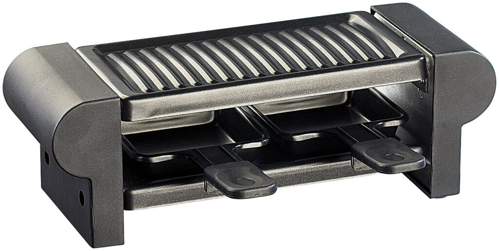 Raclette für 2 mit Grillaufsatz & heissem Stein, 350 Watt