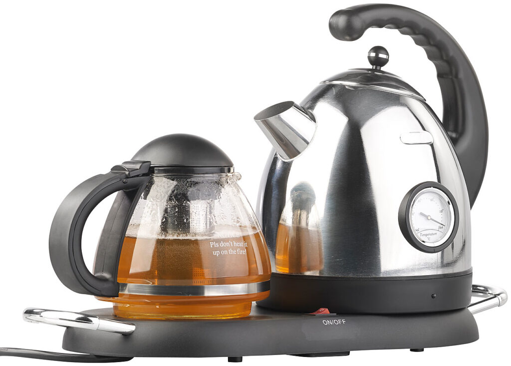 Edelstahl-Wasserkocher WSK-300.set mit Teekanne Edelstahl-Wasserkocher WSK-300.set mit Teekanne