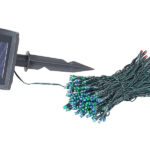 4-farbige Solar-LED-Lichterkette mit 100 LEDs und Timer, IP44, 10 m