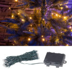 LED-Lichterkette mit 50 LEDs, Timer, Batterie, warmweiss, 5m, IP44
