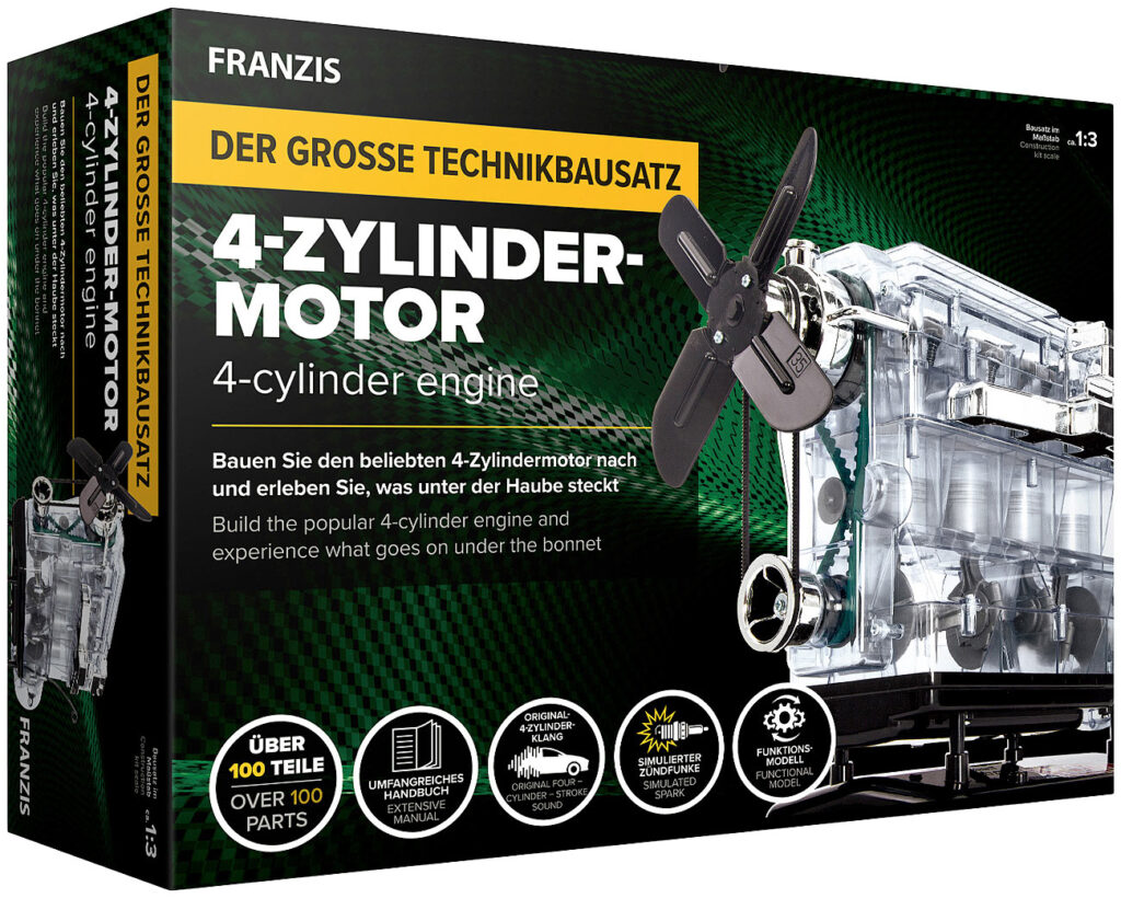 Der grosse Technik-Bausatz 4-Zylinder-Motor, Massstab 1:3