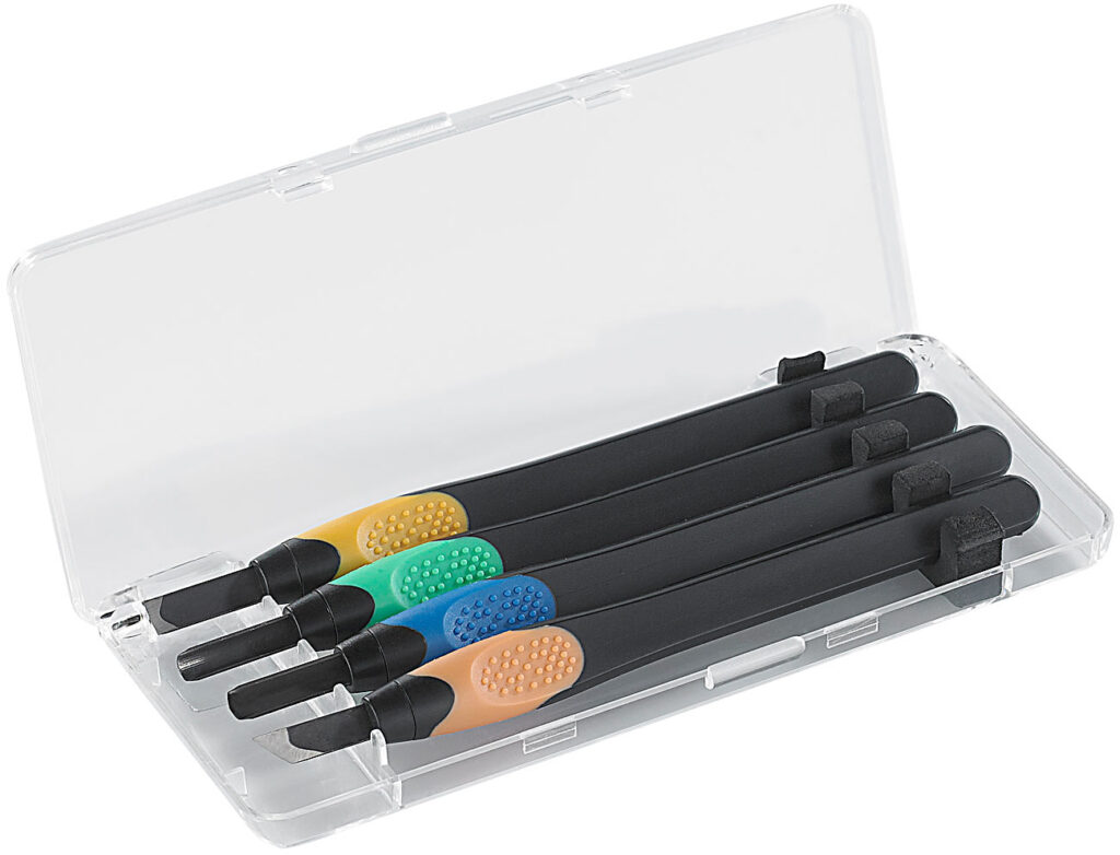 Holzschnitzwerkzeug, 4-teiligin robuster Dose Holzschnitzwerkzeug, 4-teiligin robuster Dose