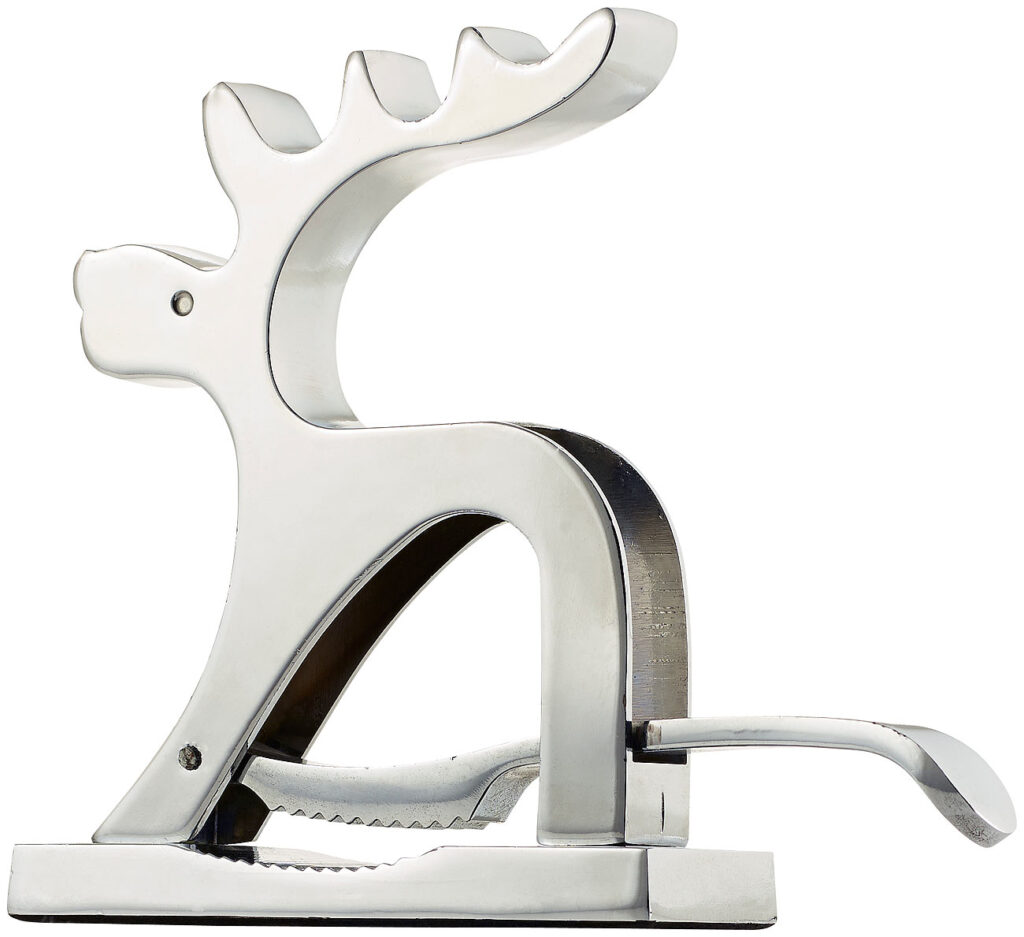 Deko-Nussknacker „Elch“ aus Vollmetall, glänzend verchromt