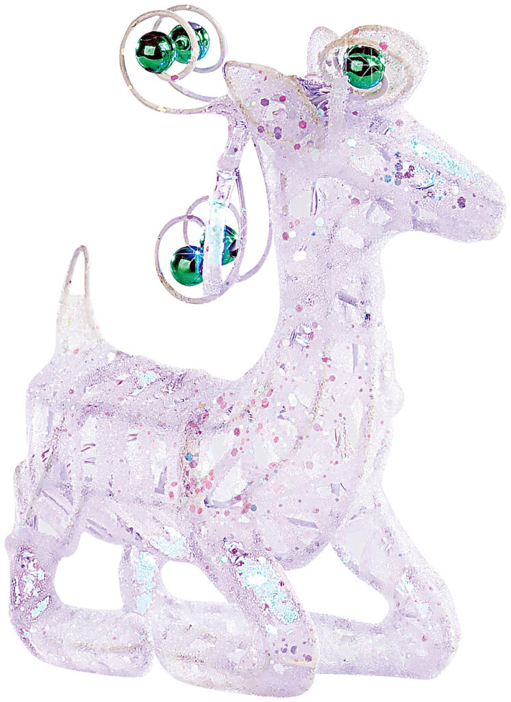 Santa Claus Rentier Dasher, liegend, beleuchtet (blau)