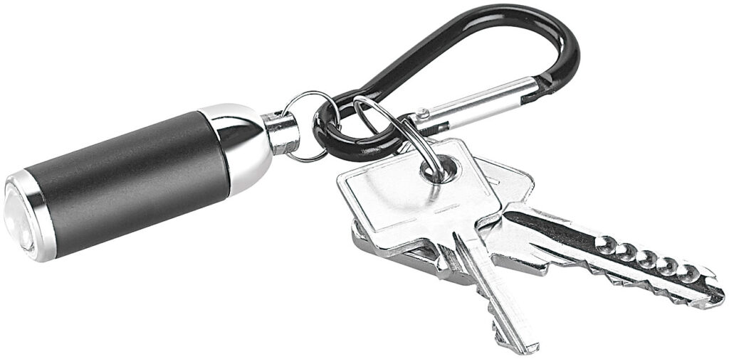 Fokussierbare Mini-Taschenlampe mit Schlüsselanhänger