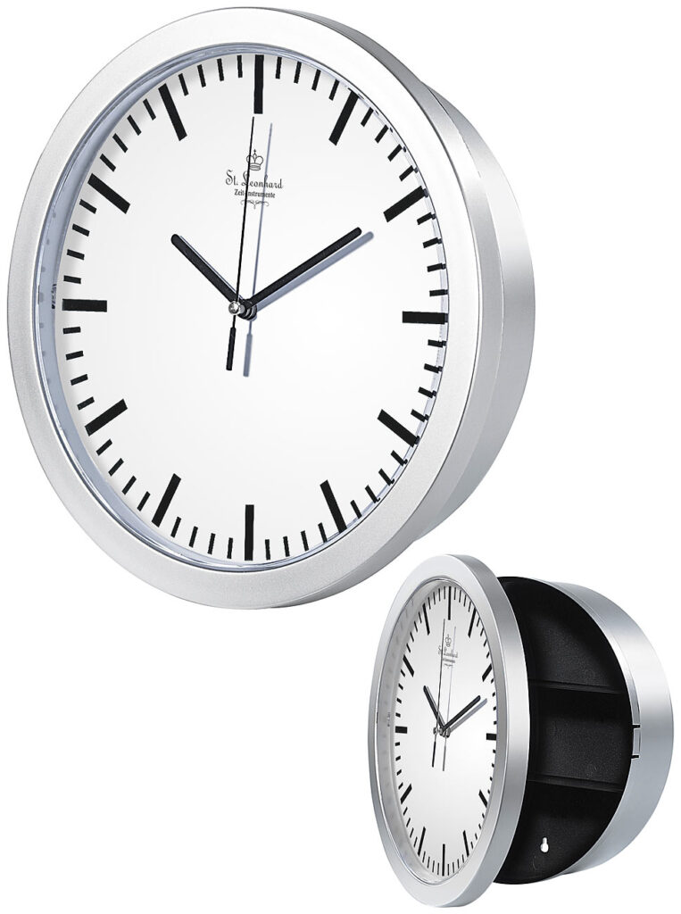 Wanduhr mit Geheimfach, Wandsafe, Geldversteck