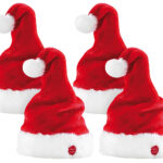 4er-Set Singende und tanzende Nikolausmützen