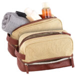 2er-Set geräumige Canvas-Kulturbeutel mit 2 getrennten Fächern