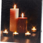 LED-Leinwandbild mit romantischem Kerzenflackern „Modern Times“