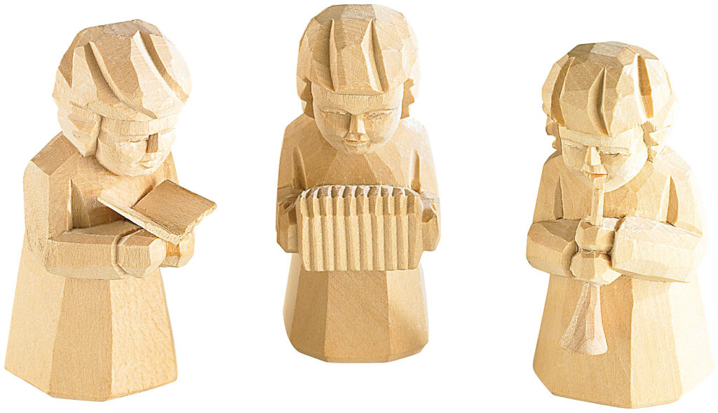 Schnitzfiguren-Trio aus Holz „Weihnachtsmusikanten“