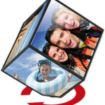 Selbstdrehender Fotowürfel für 6 Bildmotive