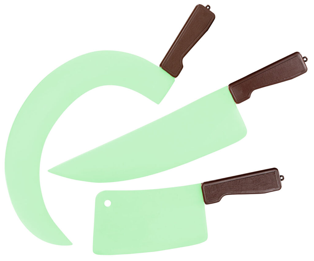 3er-Set Halloween-Messer, Glow-in-the-dark 3er-Set Halloween-Messer, Glow-in-the-dark
