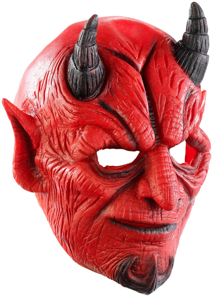 Teufelsmaske aus Latex-Gummi mit beweglichem Mund