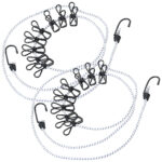 2er-Set flexible Wäscheleinenmit 8 beschichteten Klammern,170-120 cm