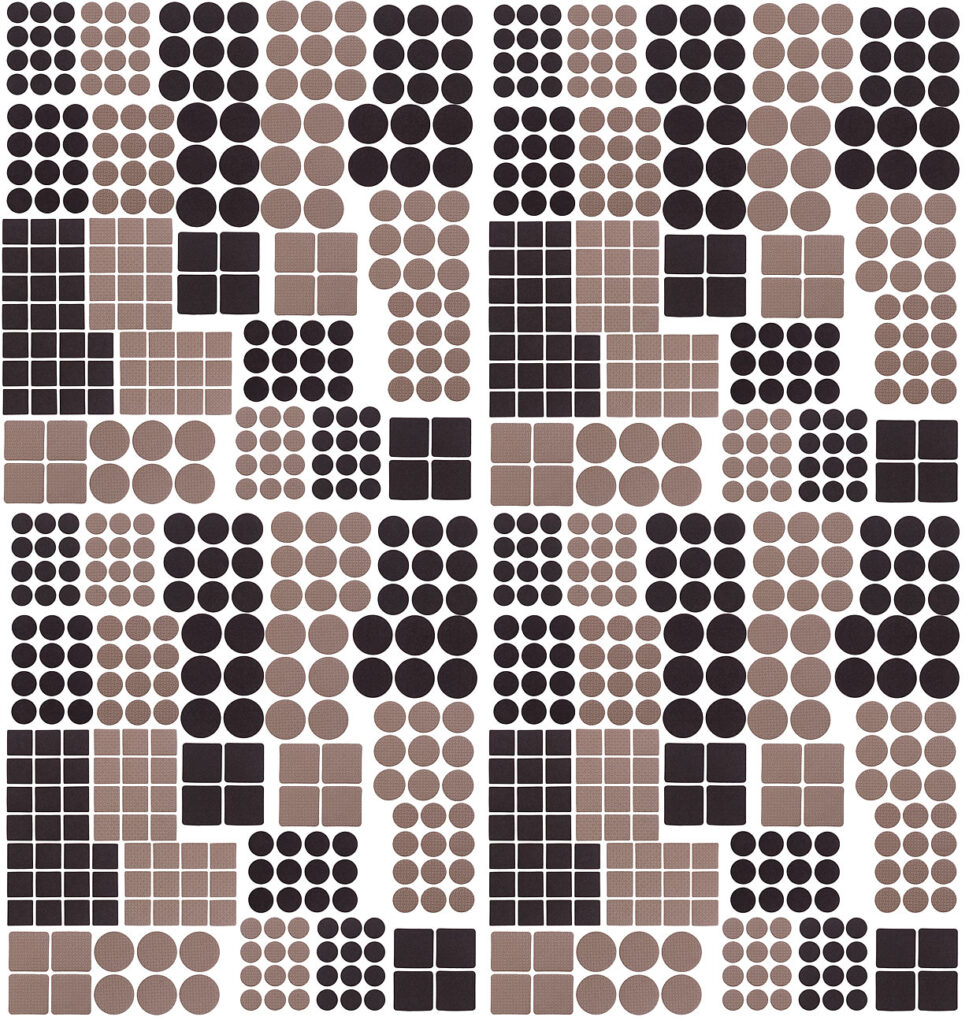 440-teiliges Filzgleiter- und Möbelpuffer-Set, selbstklebend, 4mm, braun