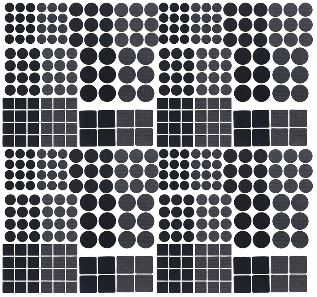 440-teiliges Filzgleiter- und Möbelpuffer-Set, selbstklebend, 4 mm, schwarz