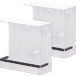 2er-Set Vogel-Futterhäuser aus Acryl, je 2 Silos, Saugnapf-Befestigung