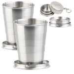 2er-Set Mini-Teleskopbecher (je 3 cl) mit Schlüsselanhänger