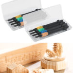 2er-Set Holzschnitzwerkzeuge, je 4-teilig in robuster Dose