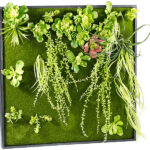Vertikaler Wandgarten Kurt mit Deko-Pflanzen, 60 x 60cm