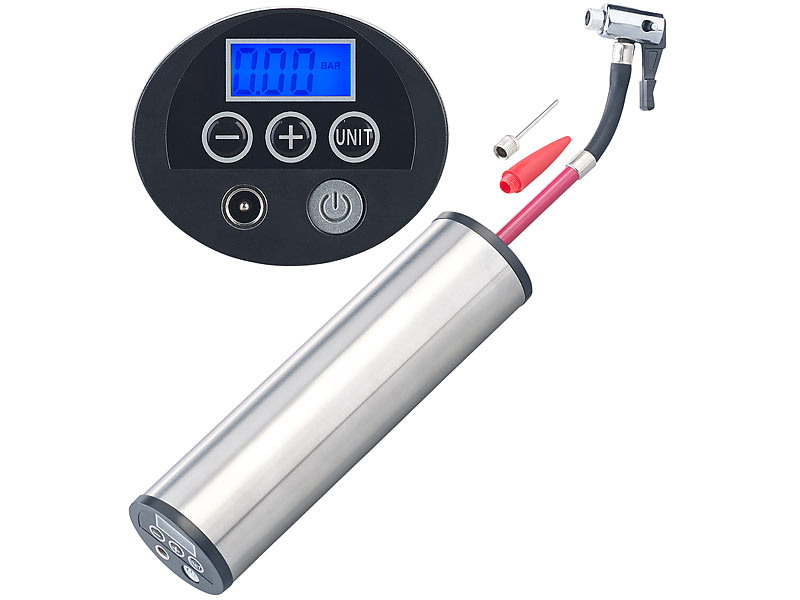 Akku-Kompressor-Luftpumpe für Reifen, Bälle u.v.m., LCD, bis 150 psi