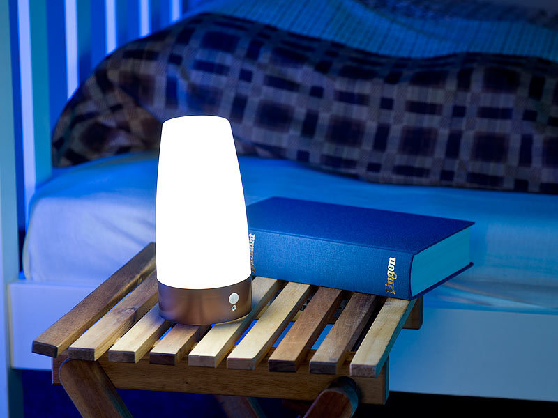 2 LED-Tischlampen mit PIR-Bewegungs-Sensor, Batteriebetrieb, warmweiss