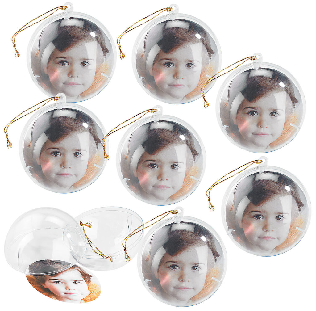 8er-Set transparente Weihnachtsbaum-Kugel für Ihre Fotos