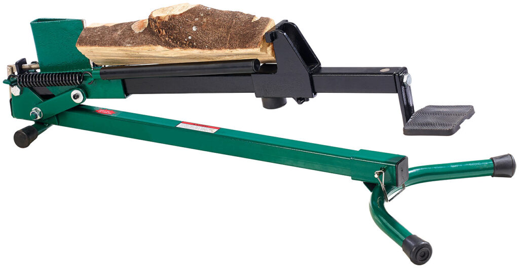 Stromloser Stahl-Holzspalter mit Fussbetrieb, 1,2 Tonnen Schlagkraft