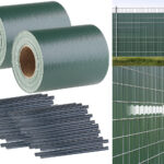 2er-Set Sichtschutzfolie für Stabmattenzaun, 56 Klemmen, 35m x 19 cm