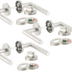 3er-Set Edelstahl-Türbeschläge, für Bad & WC 3er-Set Edelstahl-Türbeschläge, für Bad & WC