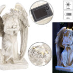 Kniende Solar-LED-Schutzengel-Figur, 24,5 cm, für innen & aussen