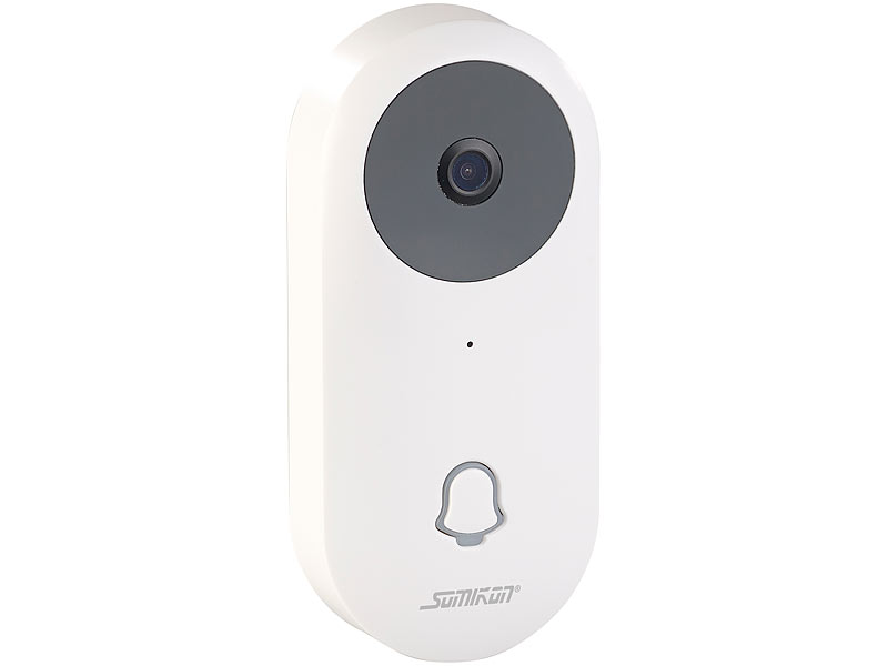 WLAN-HD-Video-Türklingel mit App, Gegensprechen, 156°-Bildwinkel, Akku