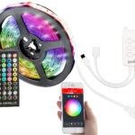 WLAN-RGB-LED-Streifen mit Sound-Steuerung, App, Sprachsteuerung, 5 m