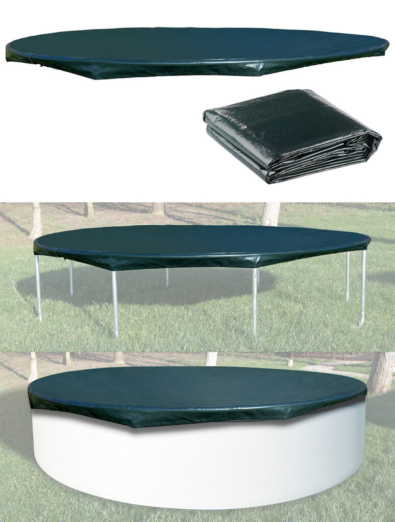 Gewebe-Abdeckplane für Pool &Trampolin, 300 x 17 cm (Ø x H)