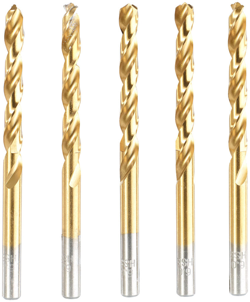 HSS-Bohrer-Set für Metall, Titan-beschichtet, 5 mm, 5 Stück HSS-Bohrer-Set für Metall, Titan-beschichtet, 5 mm, 5 Stück