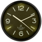 Edelstahl-Funk-Wanduhr, Zifferblatt-Beleuchtung & Lichtsensor, schwarz