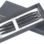 3er-Set hochwertige Druck-Bleistifte, Metall, in Aufbewahrungsbox