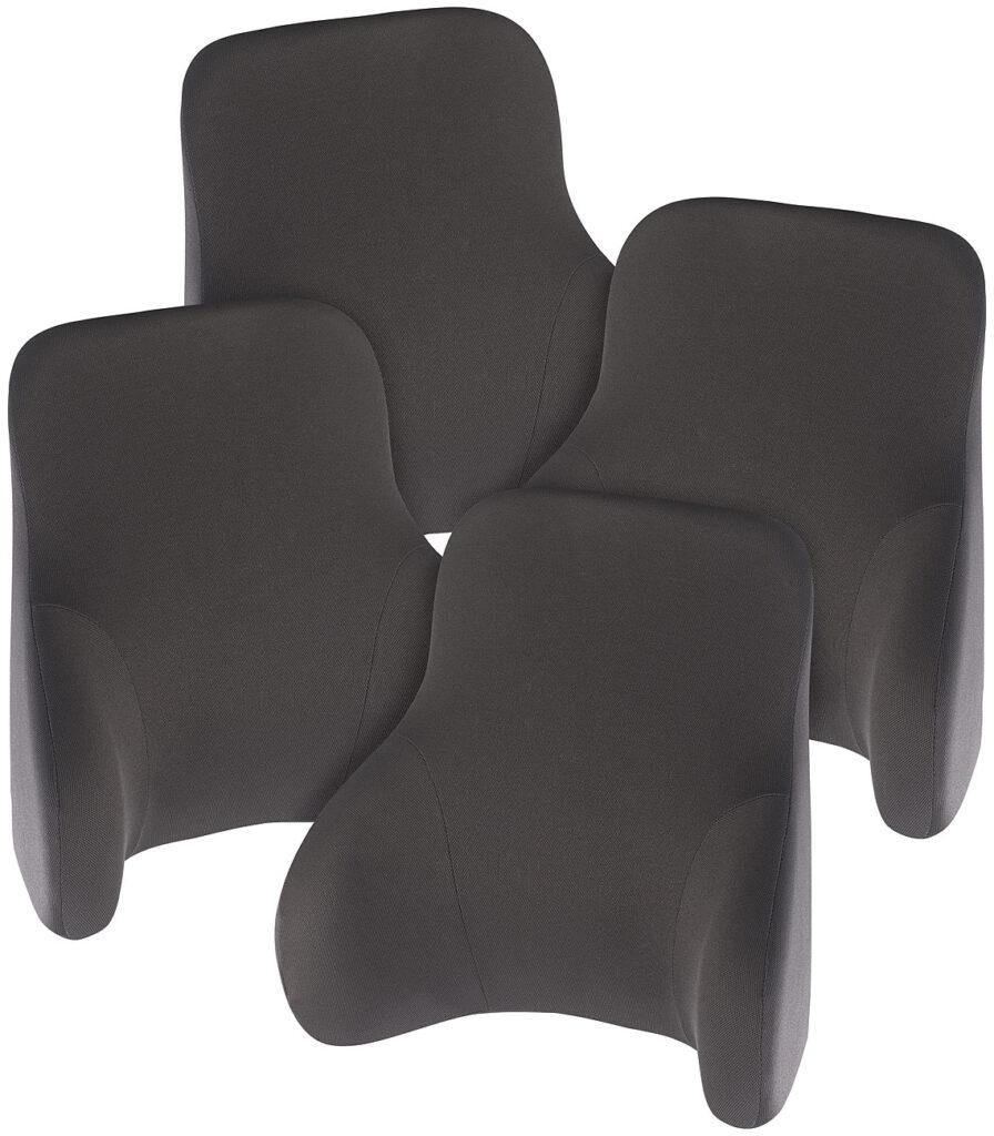 4er Set  Memory-Foam-Rückenkissen, 3-Zonen-Stütze