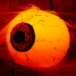 Halloween LED-Echtwachs-Kerze im Augendesign