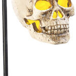 Halloween Solar Schädel-Leuchte für den Garten, 1 gelbe LED