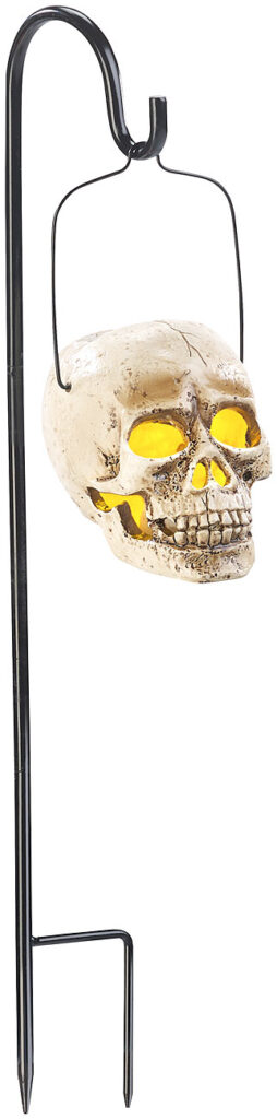 Halloween Solar Schädel-Leuchte für den Garten, 1 gelbe LED